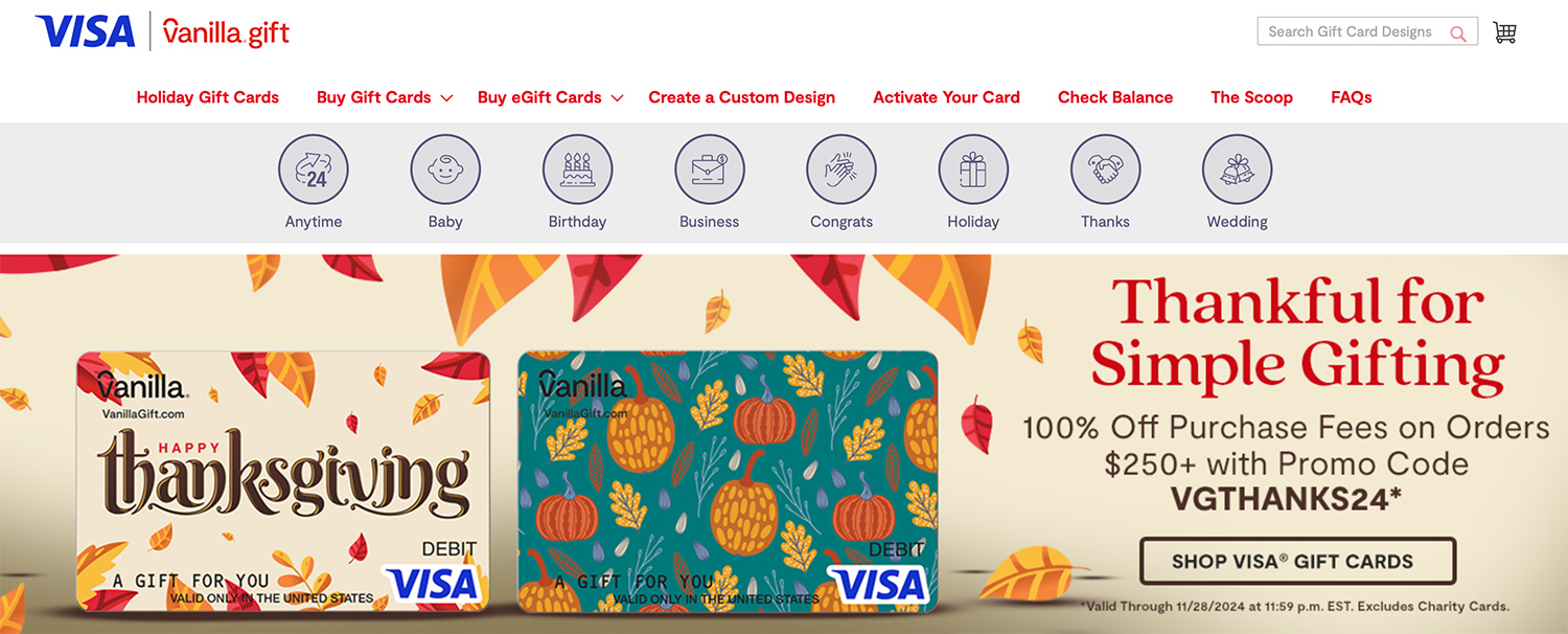 Visa eGift cards